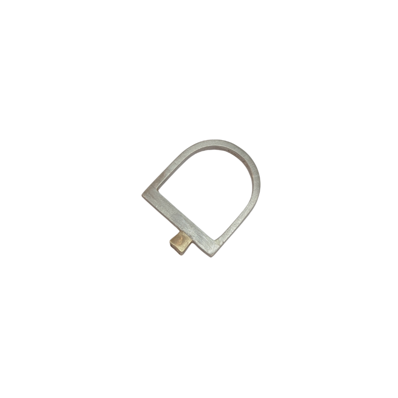 LUCY BURKE - D ring slim silver with brilliant white diamond