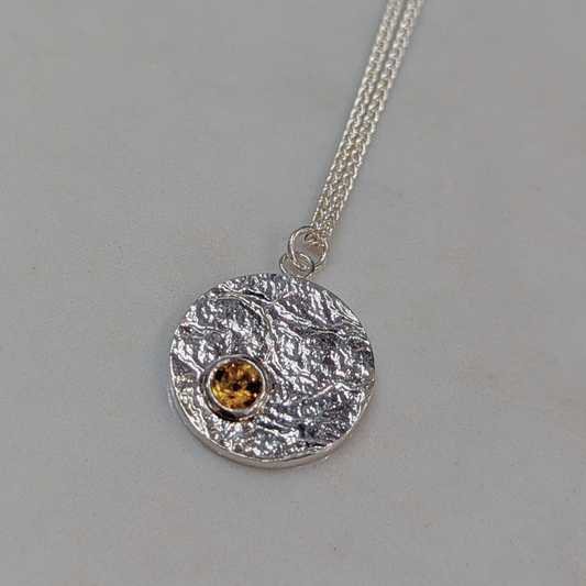 ANNE MORGAN - Moonlens with citrine on spiga 16"