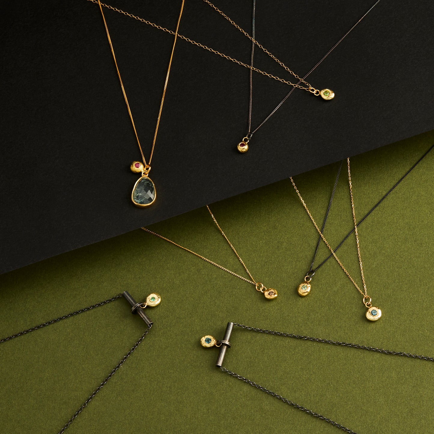 ANNE MORGAN - Gold Nugget, 18ct Gold & Blue Sapphire