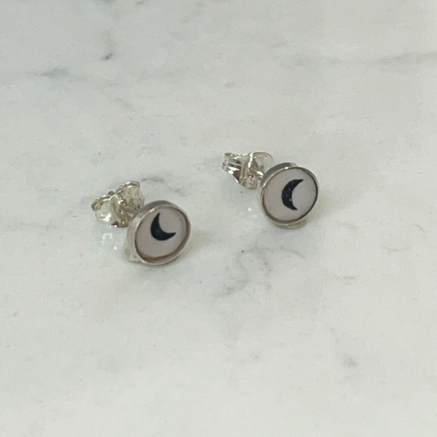 CLARE COLLINSON - Small Moon Sterling Silver Studs