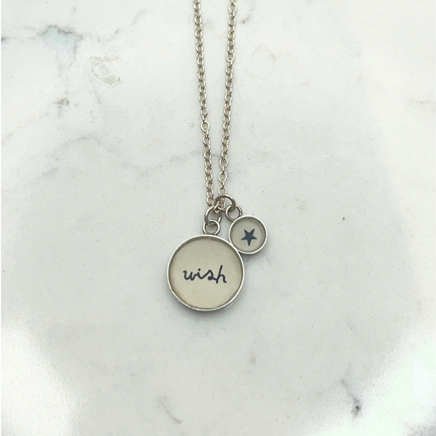 CLARE COLLINSON - Double Charm Wish/Star charm pendant