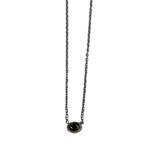 ANNE MORGAN - Tourmaline set in 18ct with ox chain