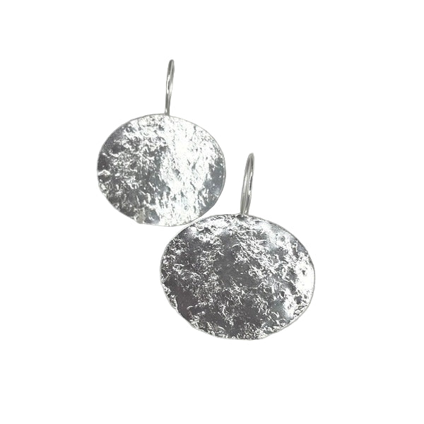 ANNE MORGAN - Cerigyn Pebble disc drop Sterling Silver Earrings