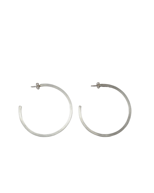 LUCY BURKE - C Hoops, Large, Sterling Silver