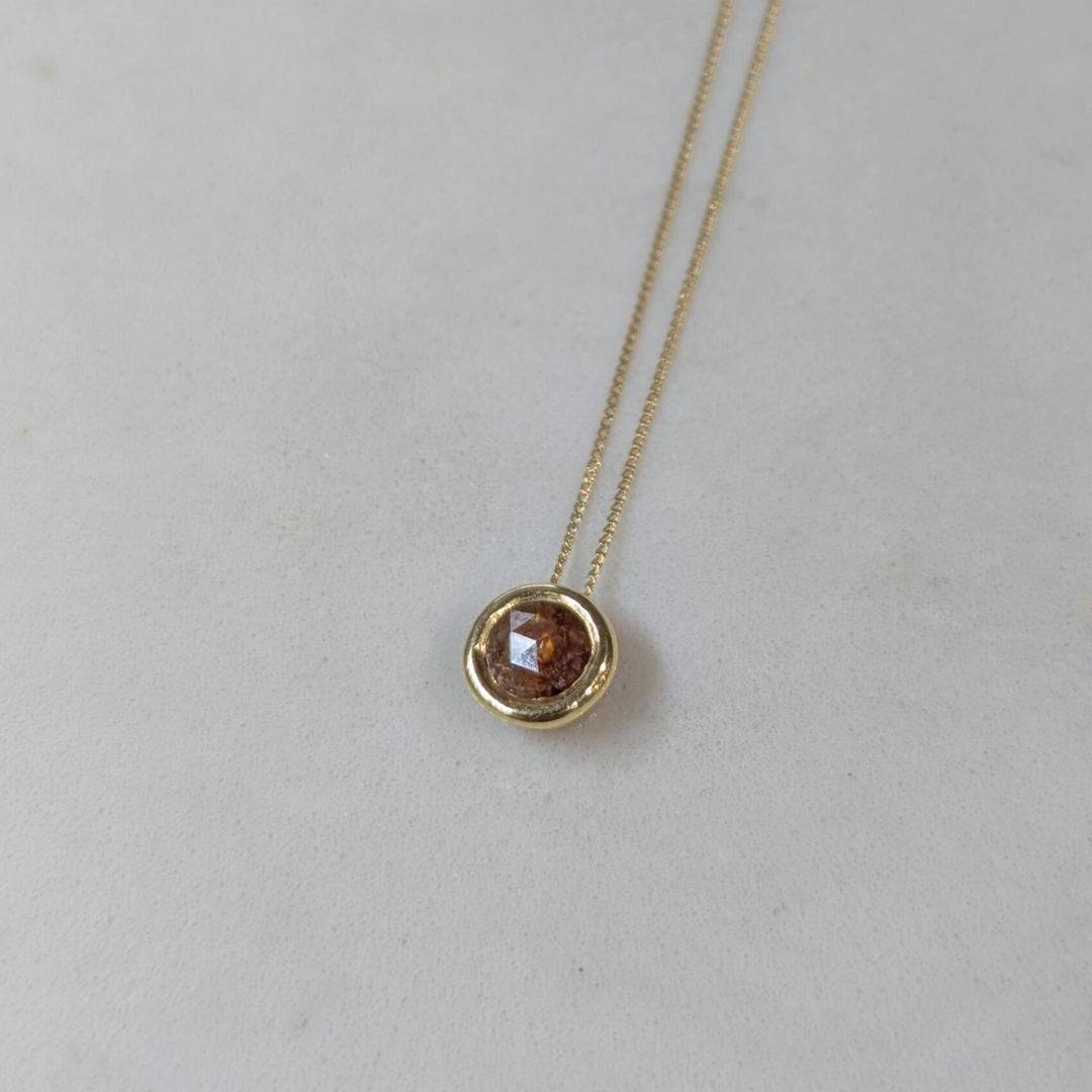 ANNE MORGAN - Brown Rose Cut Diamond Pendant