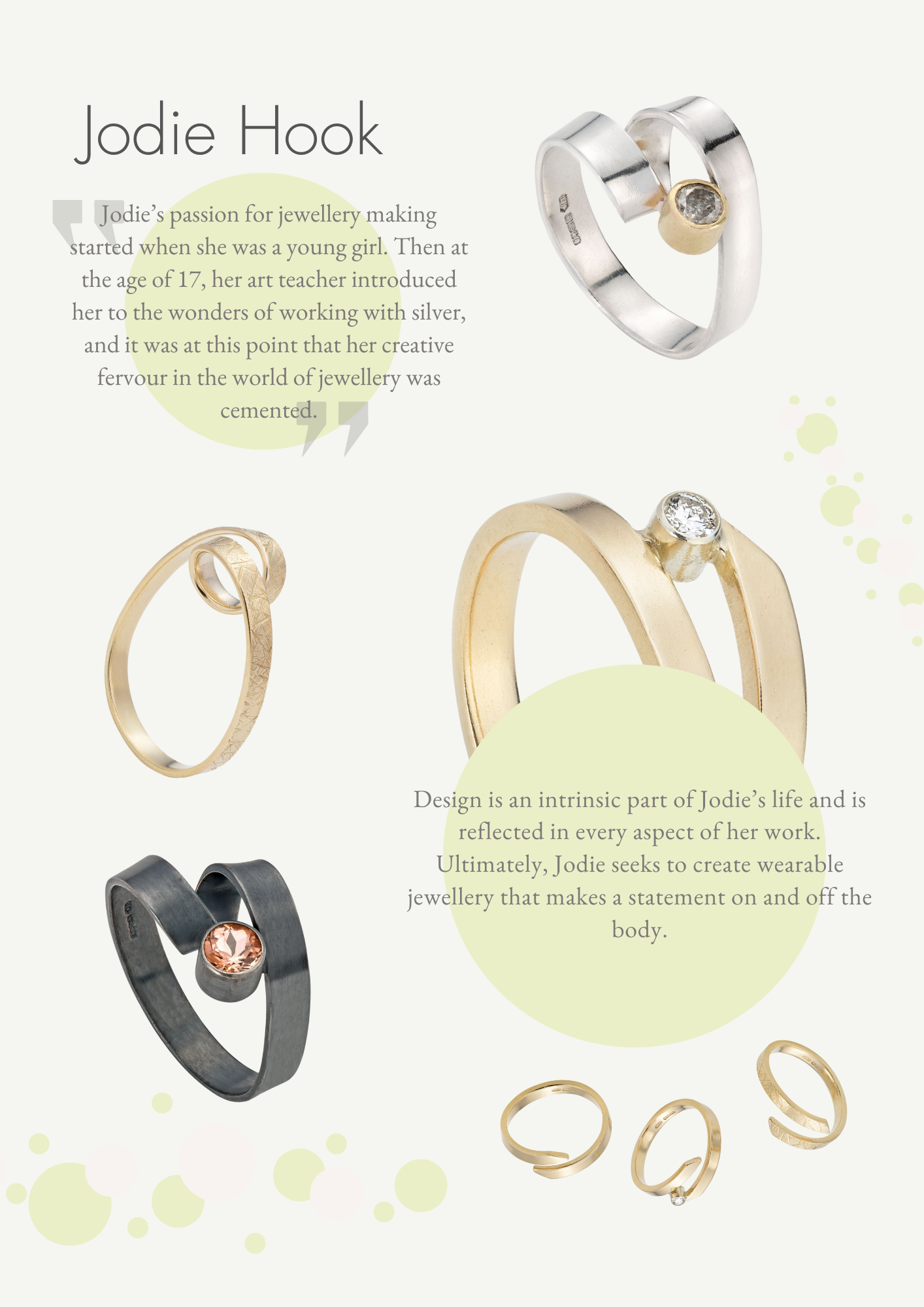 ANNE MORGAN - Platinum and Cushion Cut Diamond Ring.