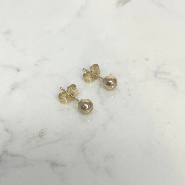 ANNE MORGAN - Classic 9ct yellow gold 4mm bead stud