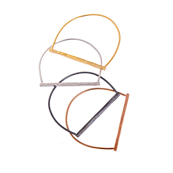 ANNE MORGAN - Bar Bangles Rose Gold Plated/Yellow Gold Plated Silver