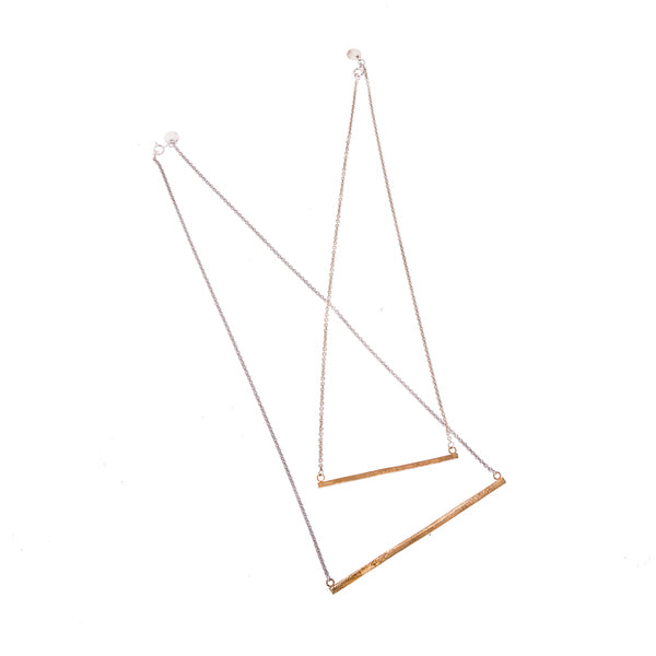 ANNE MORGAN -Large Bar Necklace Rose Gold Plated/ Gold Plated