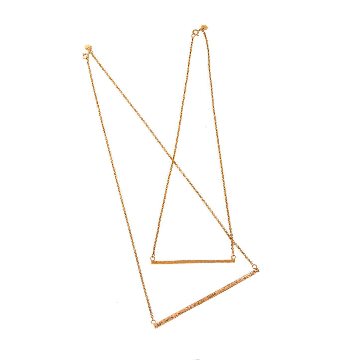 ANNE MORGAN - Large Silver Bar Necklace yellow gold plated and rose gold plated