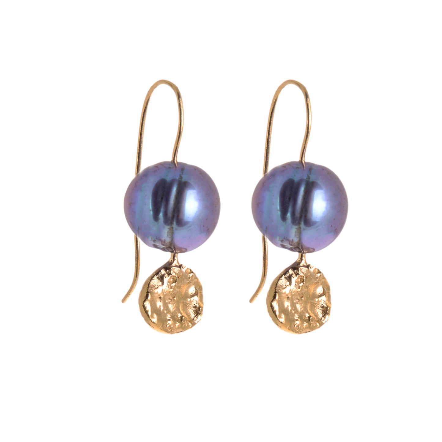 ANNE MORGAN - Moondot Pearl Earrings Drop in Gold
