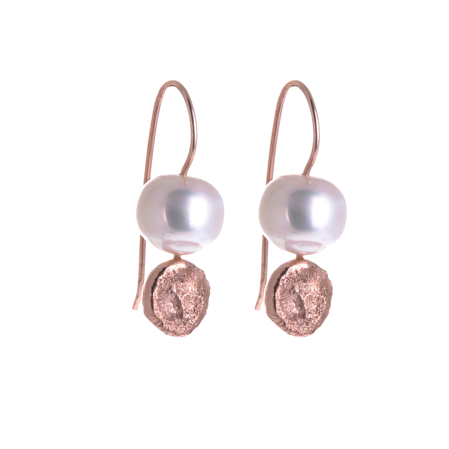 ANNE MORGAN Moondot Pearl Drop Earrings in Silver