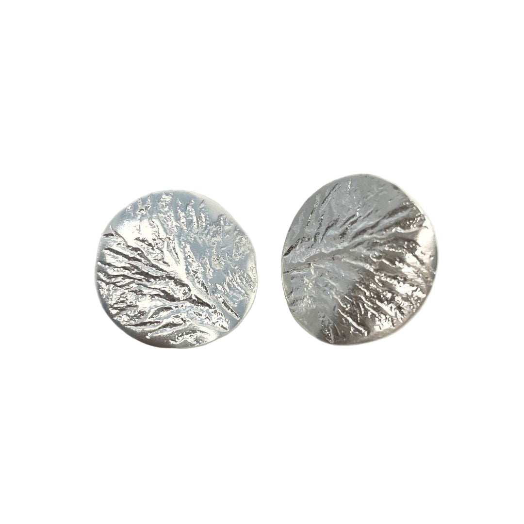 ANNE MORGAN - Moonscape plain round earrings sil/ox