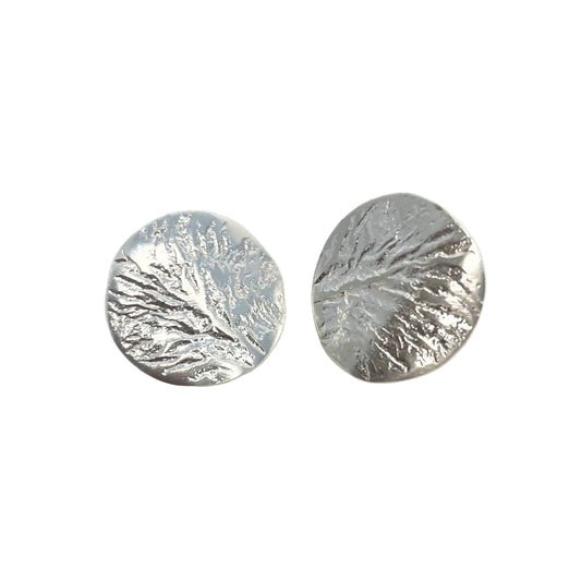 ANNE MORGAN  - Moonscape plain round earrings sil/ox