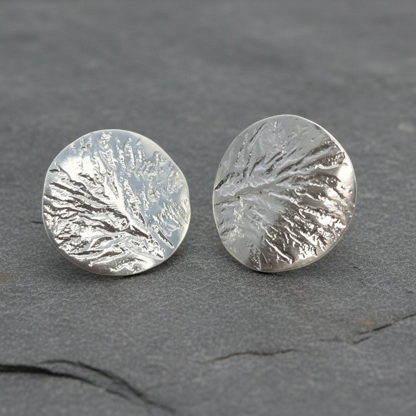 ANNE MORGAN - Moonscape plain round earrings sil/ox
