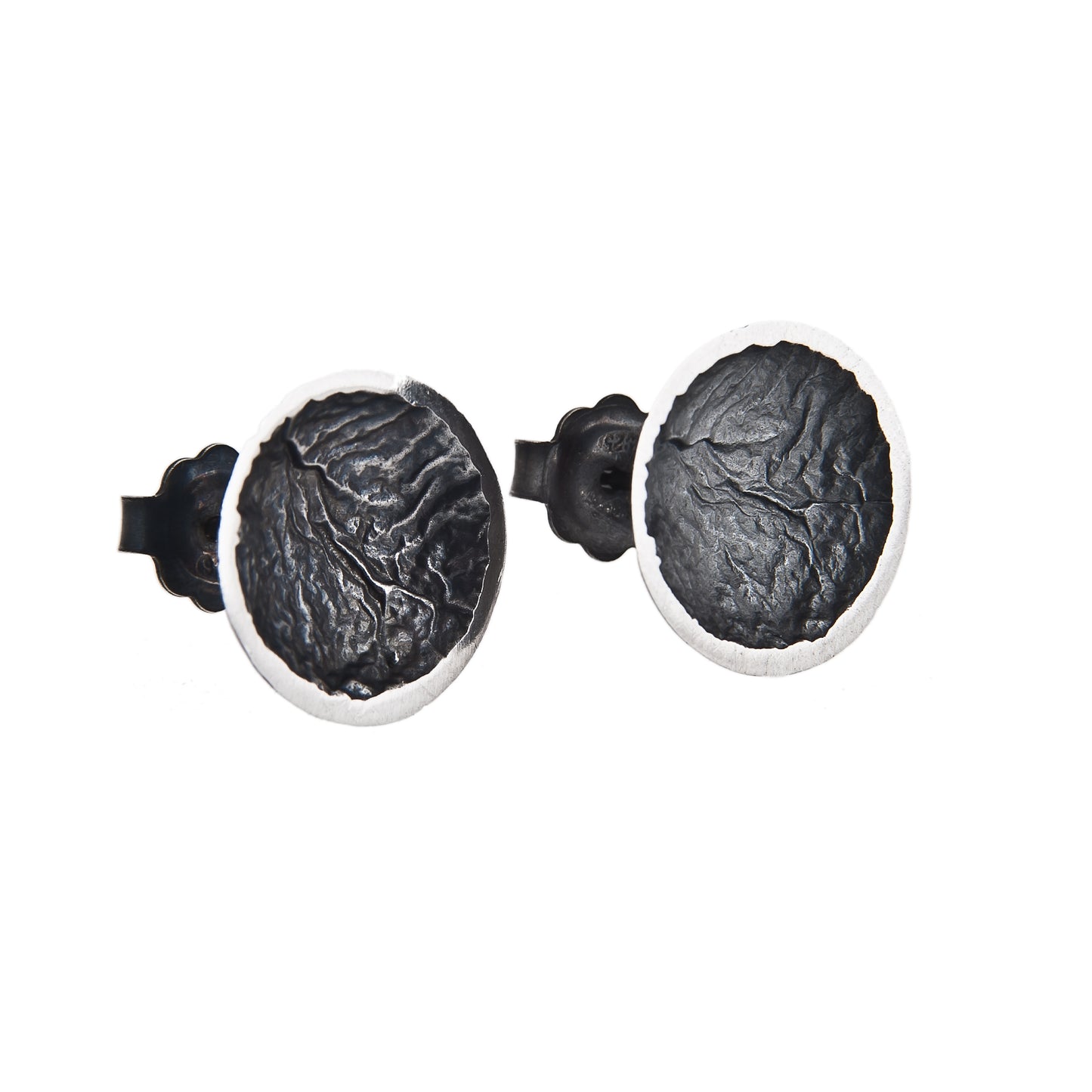 ANNE MORGAN Moondrop Oxidised Silver Studs