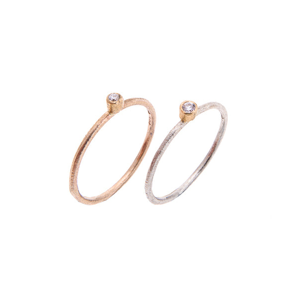 ANNE MORGAN JEWELLERY - Moondust 9ct with 18ct yellow gold with diamond (K)