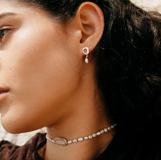 LOVENESS LEE Dio Earrings Recycled sterling silver with freshwater pearls
