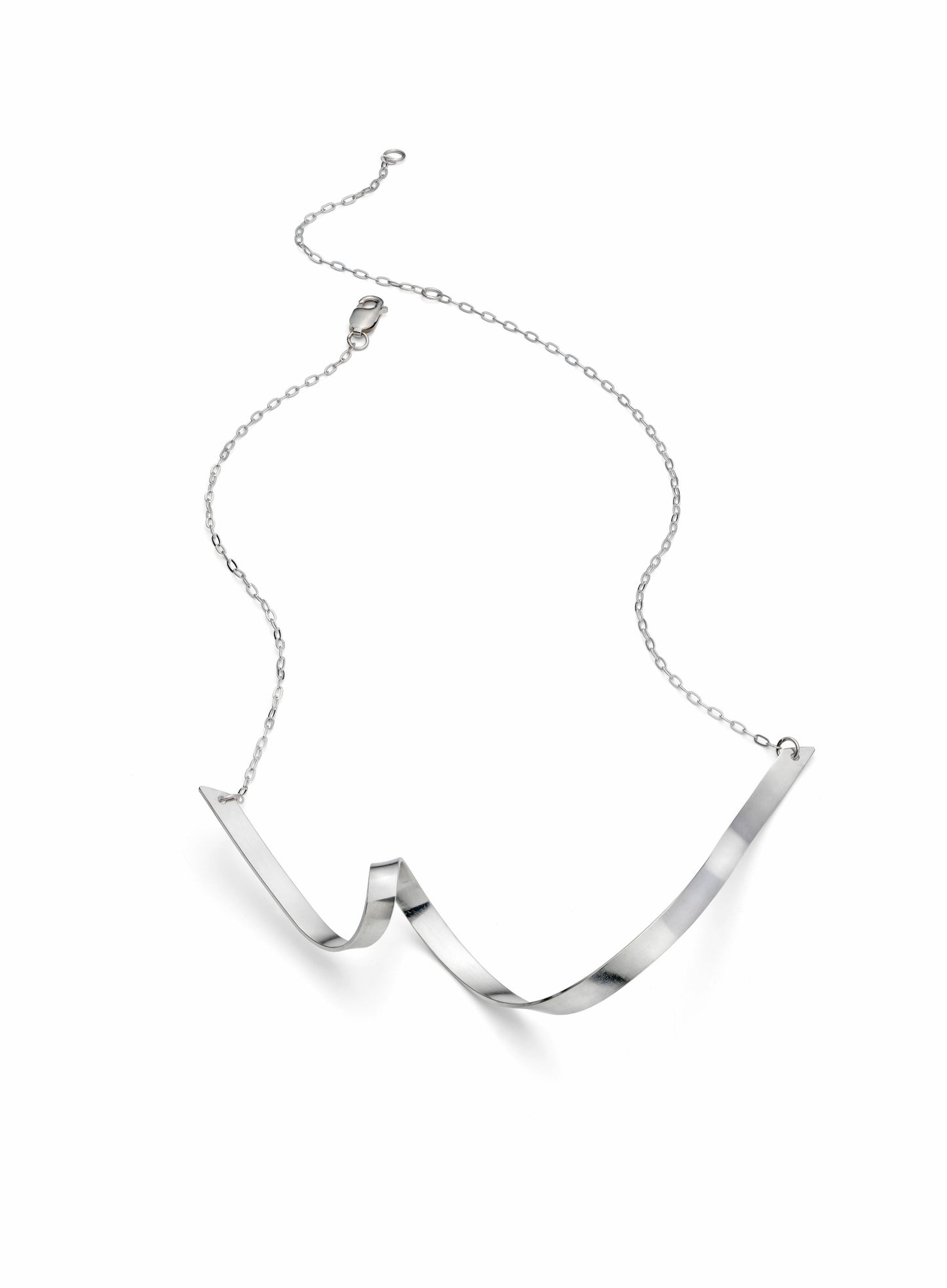 JH126 - Medium Silver Loop V Necklace - 4mm