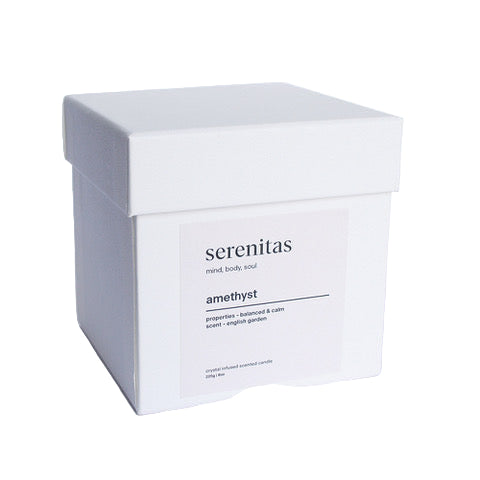 SERENITAS - Amethyst Crystal Infused Scented Candle