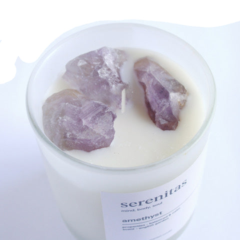 SERENITAS - Amethyst Crystal Infused Scented Candle