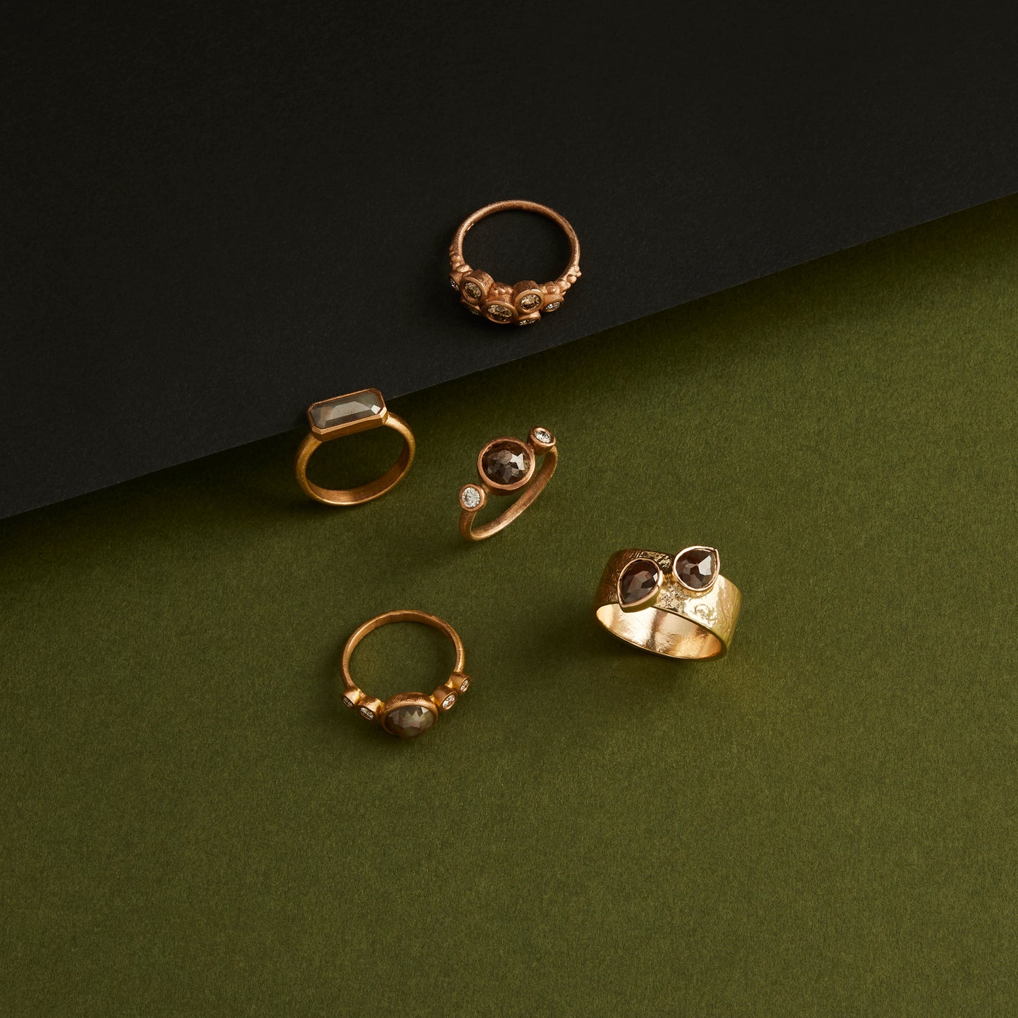 Connie Ring 9ct with Champagne Diamonds