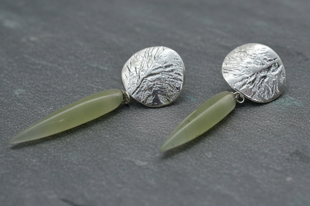 ANNE MORGAN - Moonscape round earrings thin serpentine
