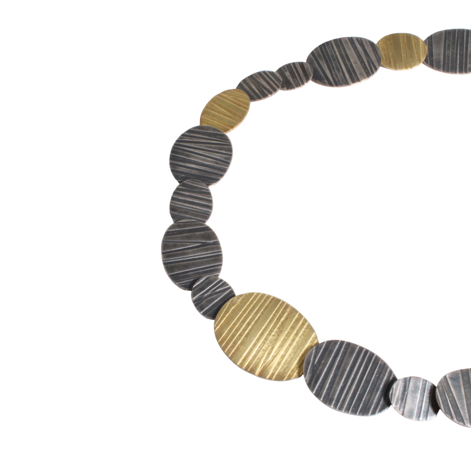 JESSICA BRIGGS - Multi striped ovals necklace
