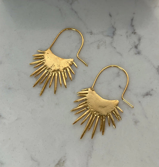 SLAB - Morano Spiked Halo Earrings Gold Plated