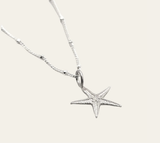 DAINTY LONDON -  Recycled Sterling Silver Starfish Necklace