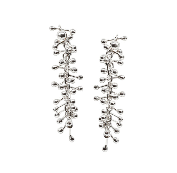 YEN Molecule sterling silver drop earrings