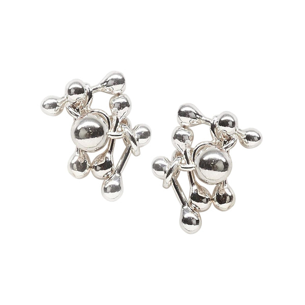 YEN Molecule Sterling Silver Stud Earrings