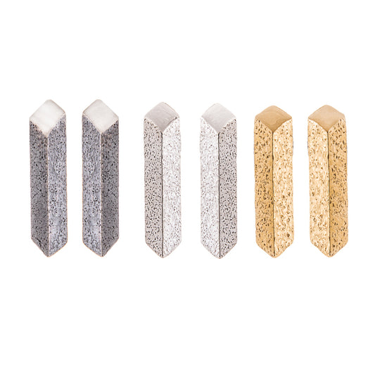 LUCY THOMPSON - Angled Bar Studs - Small, Silver