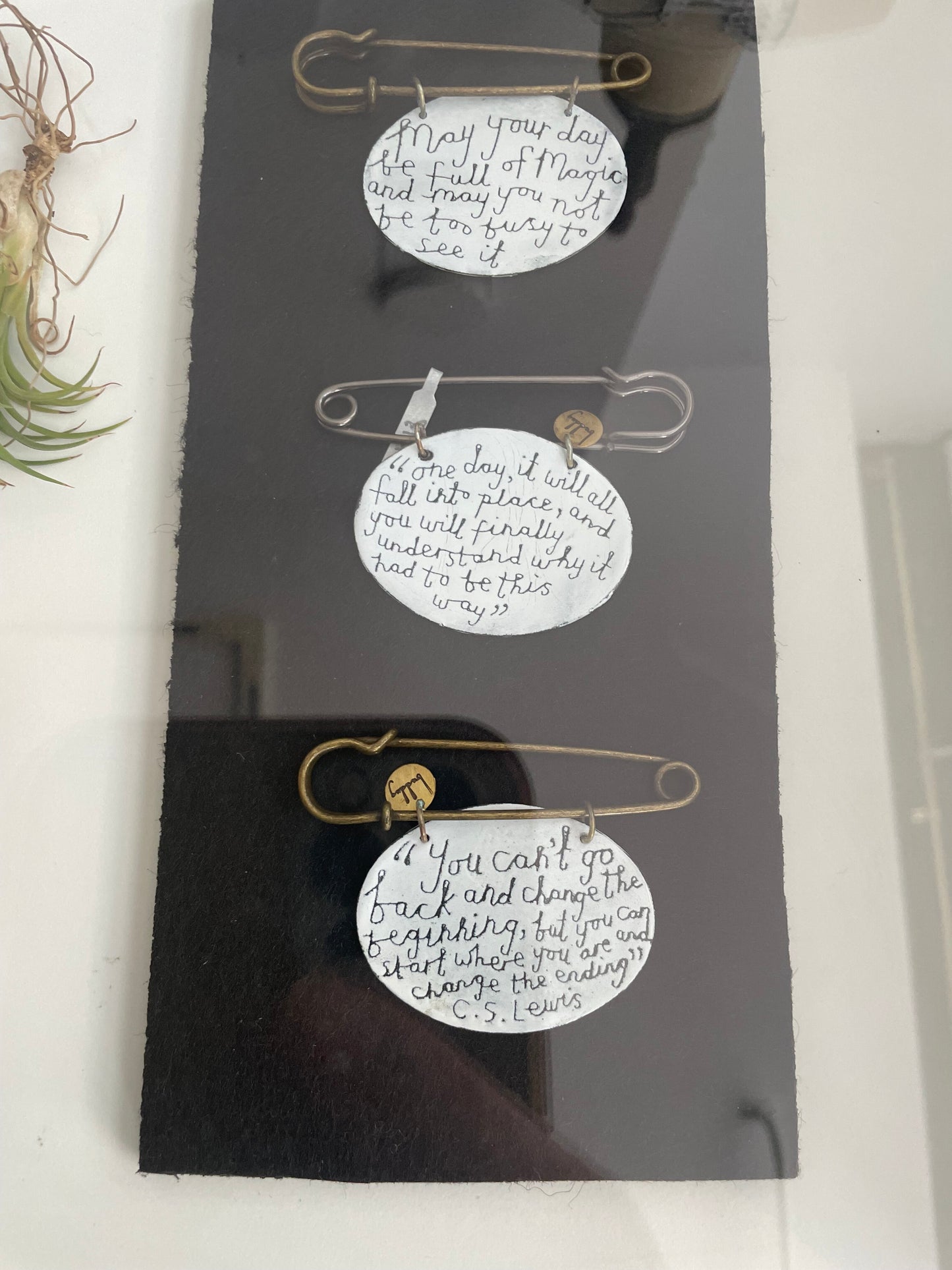 BH8 - ‘You can’t go back and change’ enamel quote kilt pin