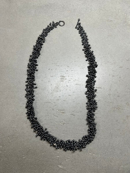 YEN Molecule Oxidised Sterling Silver Double Necklace