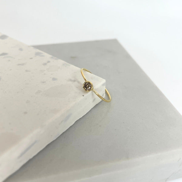KATE HODGSON - 18ct Flower Set Yellow Gold Diamond Ring 0.17ct