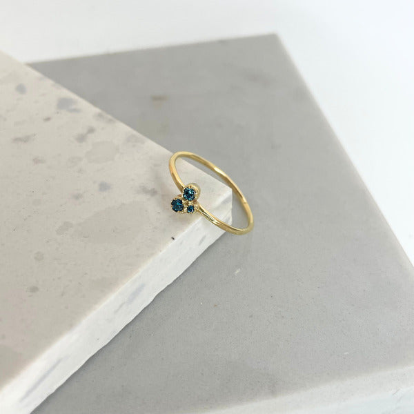 KATE HODGSON - 18CT Yellow Gold Three Stone Diamond Set Stacking Ring
