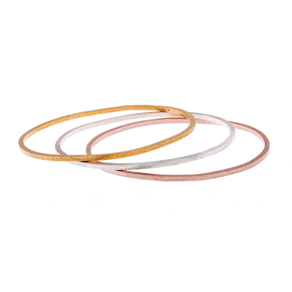 LUCY THOMPSON JEWELLERY- Bangle 2mm Textured Silver