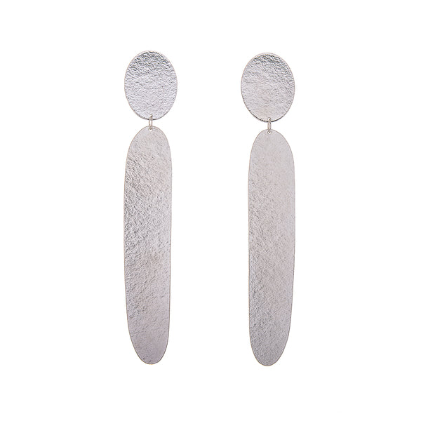 LUCY THOMPSON JEWELLERY - Earrings Double Elongated Silver