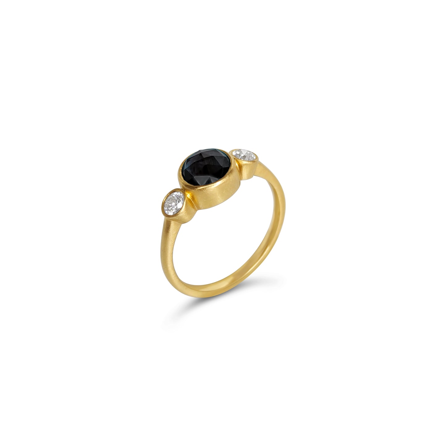 ANNE MORGAN - 18ct Gold Sapphire 0.98ct and Brilliant White Diamond Ring