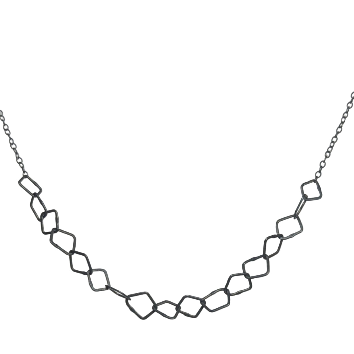BEA JARENO - Indian summer fine necklace in oxidised silver with fine chain