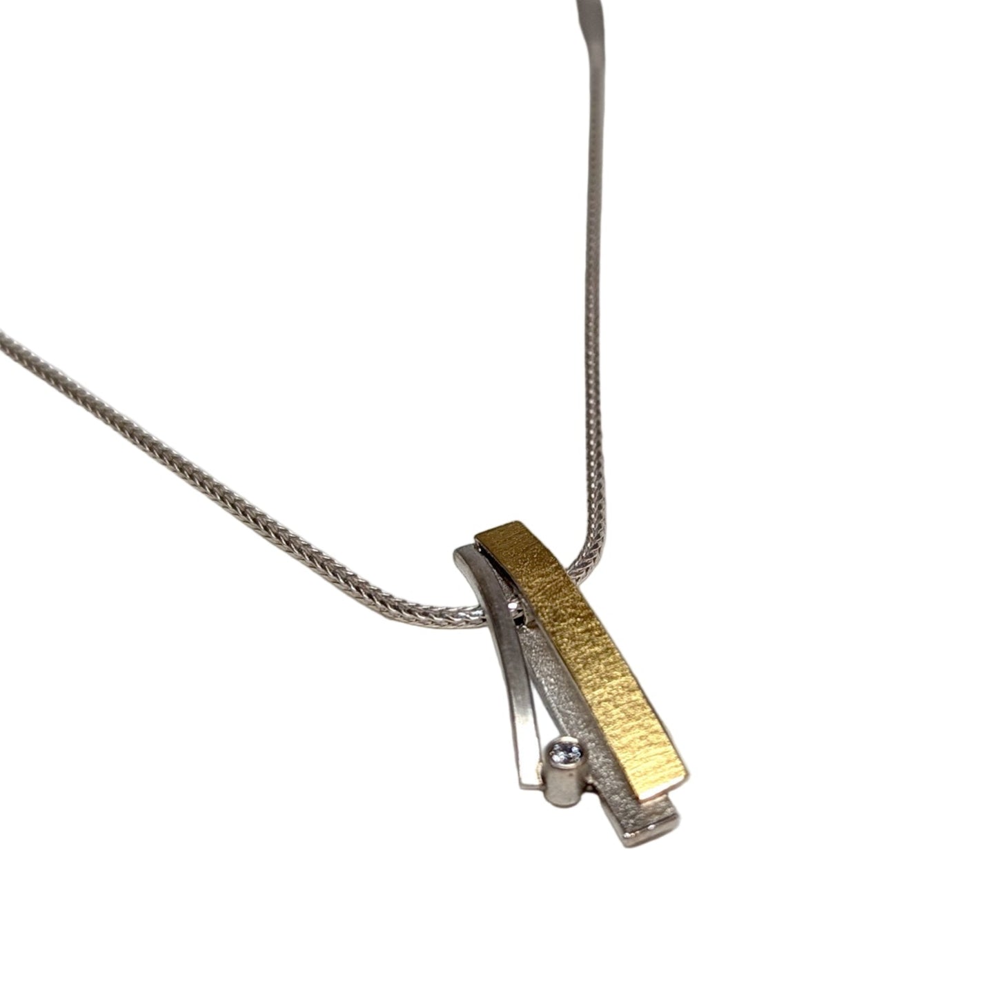 MANU - 22ct Gold laminated silver pendant with 0.03ct diamond