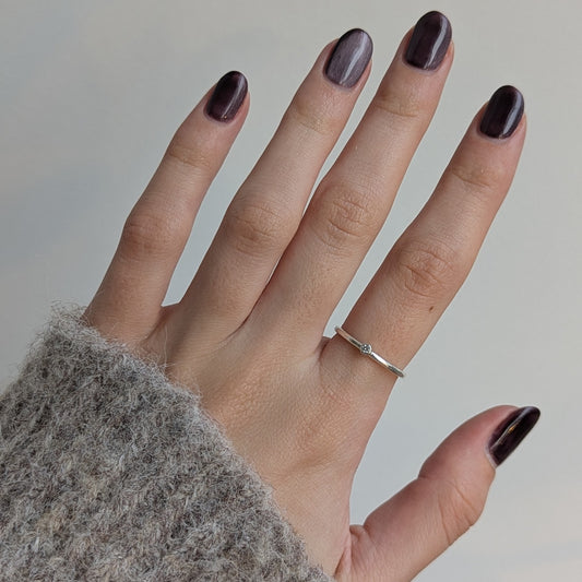 ANNE MORGAN - Moon Dust Ring, Sterling Silver & Lab Grown Diamond