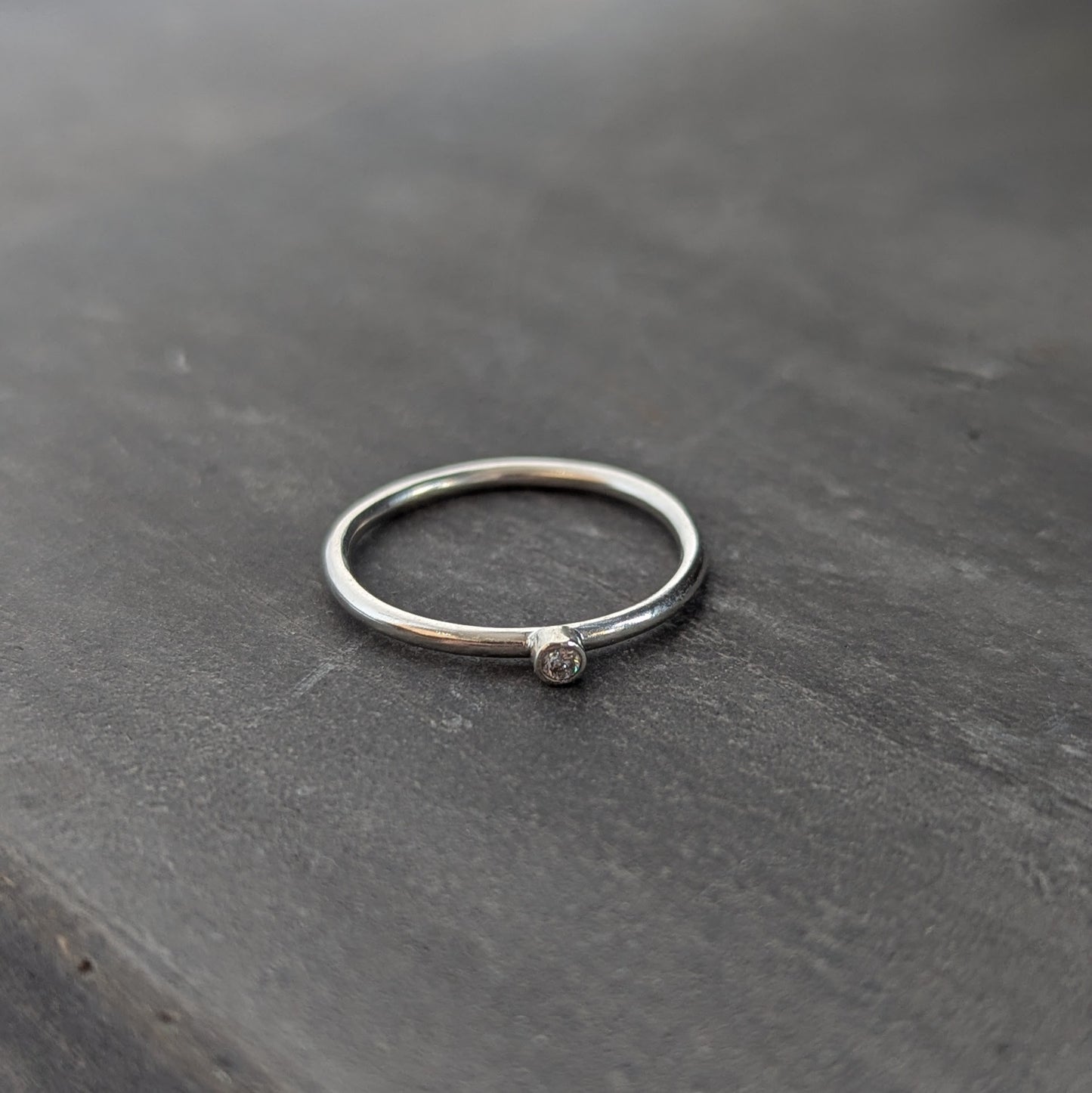 ANNE MORGAN - Moon Dust Ring, Sterling Silver & Lab Grown Diamond