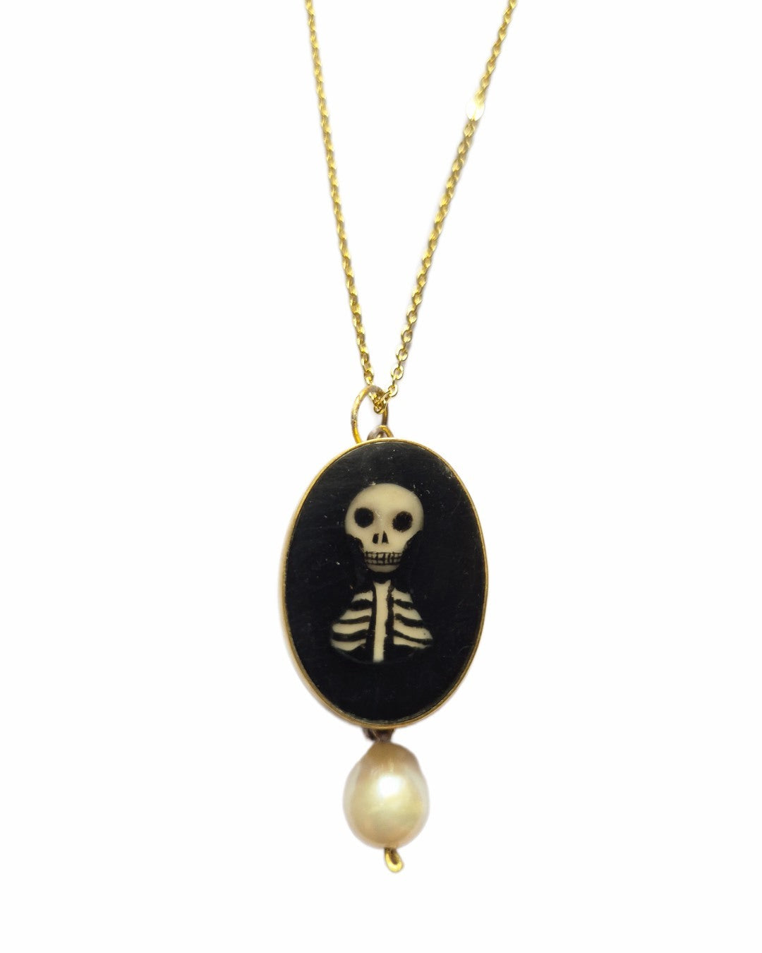 RACHEL LARKIINS - Large oval skeleton pendant