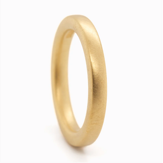 NIESSING - 3mm Square/Soft Shank Profile Ring - 18ct Yellow Gold Silk Matt
