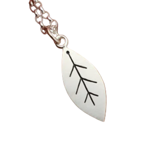 DIANA GREENWOOD - Sterling Silver leaf pendant necklace