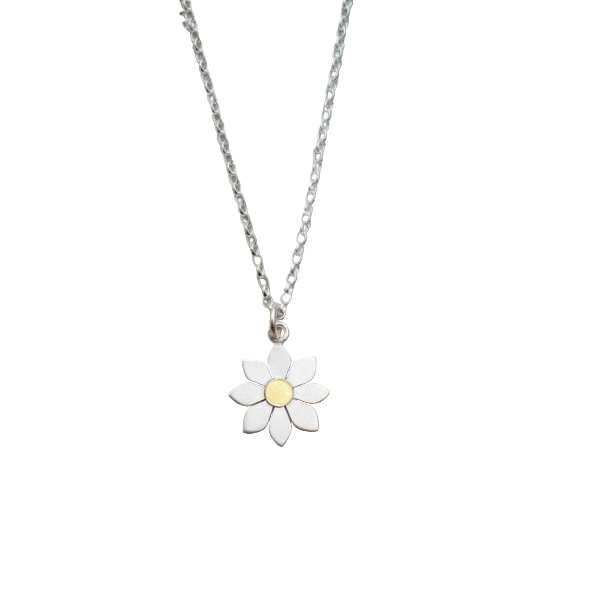 DIANA GREENWOOD - Dahlia pendant in sterling silver & 18ct gold