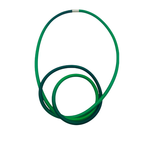 GILLY LANGTON - Large twist earrings - emerald/pine