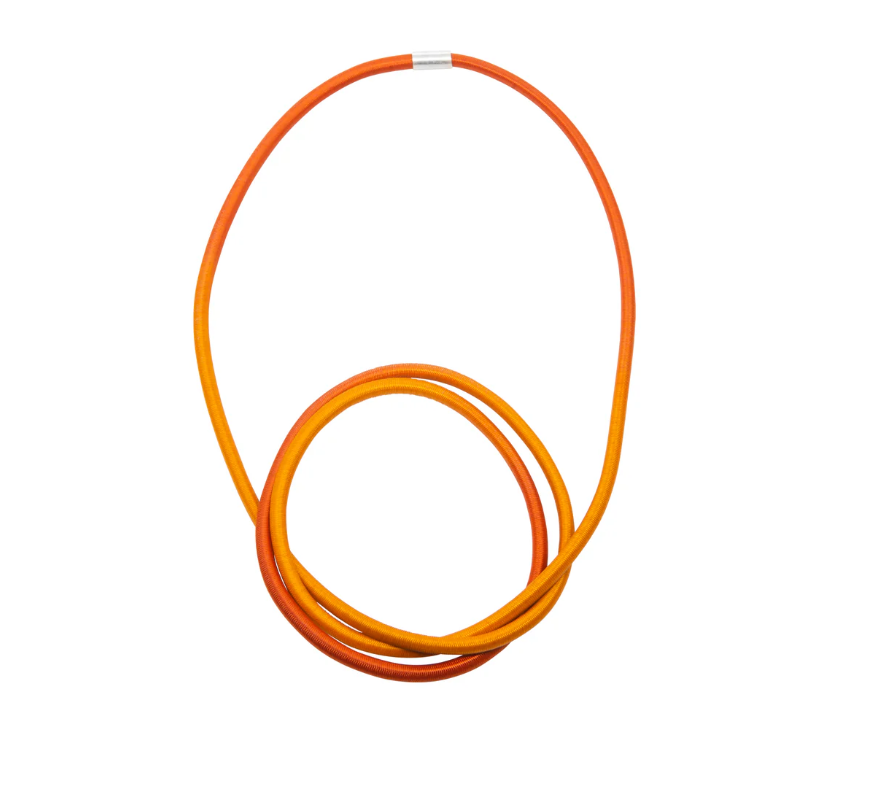 GILLY LANGTON Large Twist Earrings Mustard/Orange